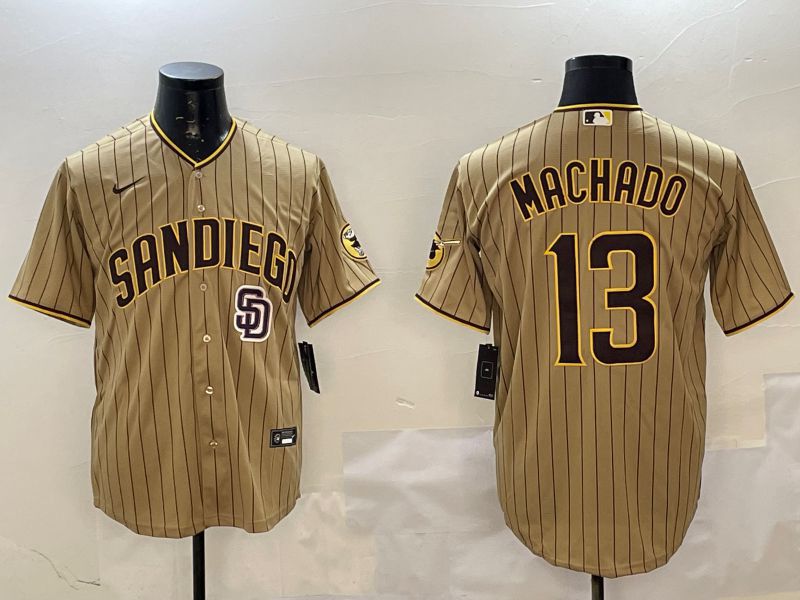 Men San Diego Padres 13 Machado Brown Stripe Game 2025 Nike MLB Jersey style 2
